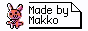 'makkosite' is written in a playful font on-top a pink hollow circle